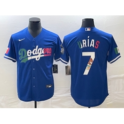 Men's Los Angeles Dodgers #7 Julio Urias Number Blue Cool Base Stitched Jersey Men's Los Angeles Dodgers #7 Julio Urias Number Blue Cool Base Stitched Jersey
