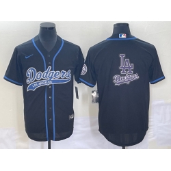 Men's Los Angeles Dodgers Black Team Big Logo With Patch Cool Base Stitched Baseball Jersey1 Men's Los Angeles Dodgers Black Team Big Logo With Patch Cool Base Stitched Baseball Jersey1