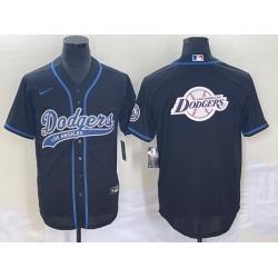 Men's Los Angeles Dodgers Black Team Big Logo With Patch Cool Base Stitched Baseball Jersey Men's Los Angeles Dodgers Black Team Big Logo With Patch Cool Base Stitched Baseball Jersey