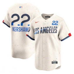 Men's Los Angeles Dodgers Clayton Kershaw Nike Cream 2024 City Connect Limited Player Jersey