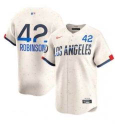 Men's Los Angeles Dodgers Jackie Robinson Nike Cream 2024 City Connect Limited Player Jersey
