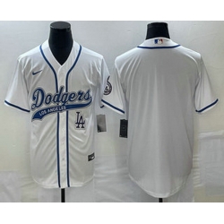 Men's Los Angeles Dodgers White Blank With Patch Cool Base Stitched Baseball Jersey Men's Los Angeles Dodgers White Blank With Patch Cool Base Stitched Baseball Jersey