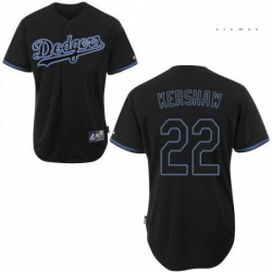 Mens Majestic Los Angeles Dodgers 22 Clayton Kershaw Authentic Black Fashion MLB Jersey