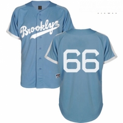 Mens Majestic Los Angeles Dodgers 66 Yasiel Puig Authentic Light Blue Cooperstown MLB Jersey