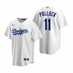 Mens Nike Los Angeles Dodgers 11 AJ Pollock White Home Stitched Baseball Jersey