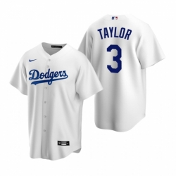 Mens Nike Los Angeles Dodgers 3 Chris Taylor White Home Stitched Baseball Jersey