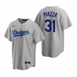 Mens Nike Los Angeles Dodgers 31 Mike Piazza Gray Alternate Stitched Baseball Jerse