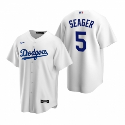 Mens Nike Los Angeles Dodgers 5 Corey Seager White Home Stitched Baseball Jerse