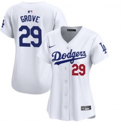 Women Los Angeles Dodgers 29 Michael Grove White Stitched Baseball Jersey