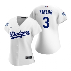 Women Los Angeles Dodgers 3 Chris Taylor White 2020 World Series Champions Replica Jersey