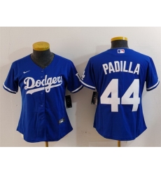 Women Los Angeles Dodgers 44 Vicente Padilla Blue Stitched Jersey