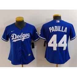 Women Los Angeles Dodgers 44 Vicente Padilla Blue Stitched Jersey