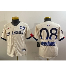 Women Los Angeles Dodgers 8 Enrique Hernandez Cream 2024 City Connect Limited Stitched Baseball Jersey 