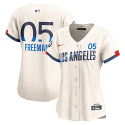 Women Los Angeles Dodgers Freddie Freeman #5 Ice Cream Flex Base 2024 Home Stitched Jersey