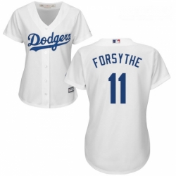 Womens Majestic Los Angeles Dodgers 11 Logan Forsythe Authentic White Home Cool Base MLB Jersey 