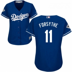 Womens Majestic Los Angeles Dodgers 11 Logan Forsythe Replica Royal Blue Alternate 2017 World Series Bound Cool Base MLB Jersey 