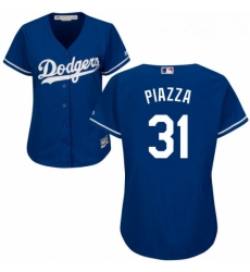 Womens Majestic Los Angeles Dodgers 31 Mike Piazza Replica Royal Blue Alternate Cool Base MLB Jersey