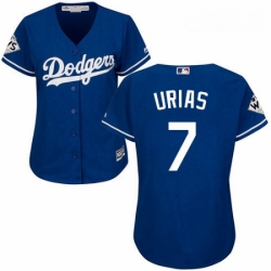 Womens Majestic Los Angeles Dodgers 7 Julio Urias Authentic Royal Blue Alternate 2017 World Series Bound Cool Base MLB Jersey