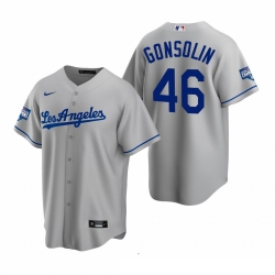 Youth Los Angeles Dodgers 16 Tony Gonsolin Gray 2020 World Series Champions Road Replica Jersey