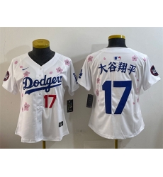 Youth Los Angeles Dodgers 17 Shohei Ohtani White 2025 Tokyo Series Limited Stitched Baseball Jersey