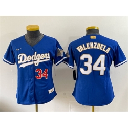 Youth Los Angeles Dodgers  34 Fernando Valenzuela Royal 2026 Alternate Gold Collection Stadium Stitched Baseball Jersey