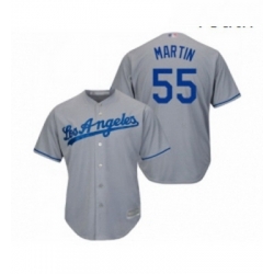 Youth Los Angeles Dodgers 55 Russell Martin Authentic Grey Road Cool Base Baseball Jersey 