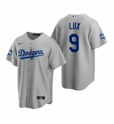 Youth Los Angeles Dodgers 9 Gavin Lux Gray 2020 World Series Champions Replica Jersey