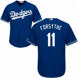 Youth Majestic Los Angeles Dodgers 11 Logan Forsythe Authentic Royal Blue Alternate Cool Base MLB Jersey 