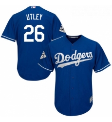 Youth Majestic Los Angeles Dodgers 26 Chase Utley Authentic Royal Blue Alternate 2017 World Series Bound Cool Base MLB Jersey