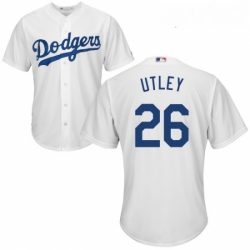 Youth Majestic Los Angeles Dodgers 26 Chase Utley Replica White Home Cool Base MLB Jersey