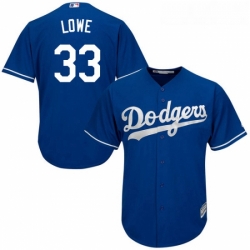 Youth Majestic Los Angeles Dodgers 33 Mark Lowe Authentic Royal Blue Alternate Cool Base MLB Jersey 