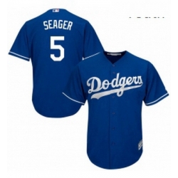 Youth Majestic Los Angeles Dodgers 5 Corey Seager Replica Royal Blue Alternate Cool Base MLB Jersey