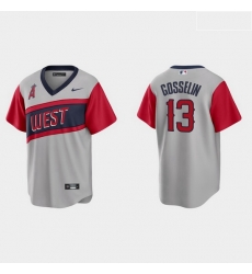 Men Los Angeles Angels 13 Phil Gosselin Men Nike Gray 2021 Little League Classic Game MLB Jersey