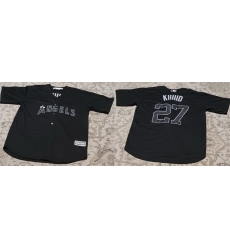 Men Los Angeles Angels 27 Mike Trout KIIIIID Black Stitched Baseball Jersey Men Los Angeles Angels 27 Mike Trout KIIIIID Black Stitched Baseball Jersey