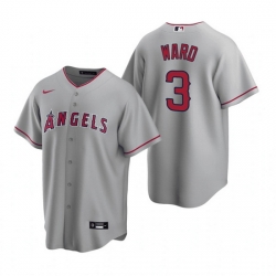 Men Los Angeles Angels 3 Waylor Ward Grey Cool Base Stitched Jerse