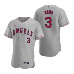 Men Los Angeles Angels 3 Waylor Ward Grey Flex Base Stitched Jerse