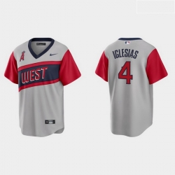 Men Los Angeles Angels 4 Jose Iglesias Men Nike Gray 2021 Little League Classic Game MLB Jersey