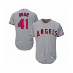 Mens Los Angeles Angels of Anaheim 41 Justin Bour Grey Road Flex Base Authentic Collection Baseball Jersey 