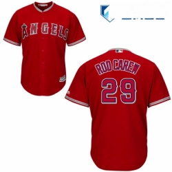 Mens Majestic Los Angeles Angels of Anaheim 29 Rod Carew Replica Red Alternate Cool Base MLB Jersey