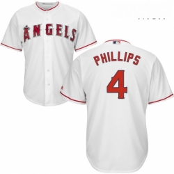 Mens Majestic Los Angeles Angels of Anaheim 4 Brandon Phillips Replica White Home Cool Base MLB Jersey 