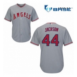 Mens Majestic Los Angeles Angels of Anaheim 44 Reggie Jackson Replica Grey Road Cool Base MLB Jersey