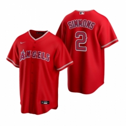 Mens Nike Los Angeles Angels 2 Andrelton Simmons Red Alternate Stitched Baseball Jerse