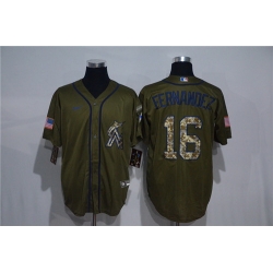 Marlins 16 Jose Fernandez Olive 2020 Nike Cool Base Jersey