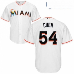 Mens Majestic Miami Marlins 54 Wei Yin Chen Replica White Home Cool Base MLB Jersey