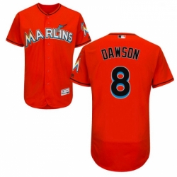 Mens Majestic Miami Marlins 8 Andre Dawson Orange Flexbase Authentic Collection MLB Jersey