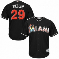 Youth Majestic Miami Marlins 29 Brad Ziegler Authentic Black Alternate 2 Cool Base MLB Jersey 