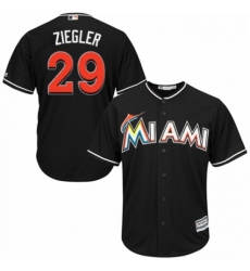 Youth Majestic Miami Marlins 29 Brad Ziegler Replica Black Alternate 2 Cool Base MLB Jersey 