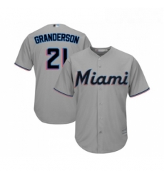 Youth Miami Marlins 21 Curtis Granderson Replica Grey Road Cool Base Baseball Jersey 