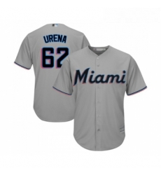 Youth Miami Marlins 62 Jose Urena Replica Grey Road Cool Base Baseball Jersey 