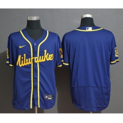 Brewers Blank Royal Nike 2020 Flexbase Jerseys